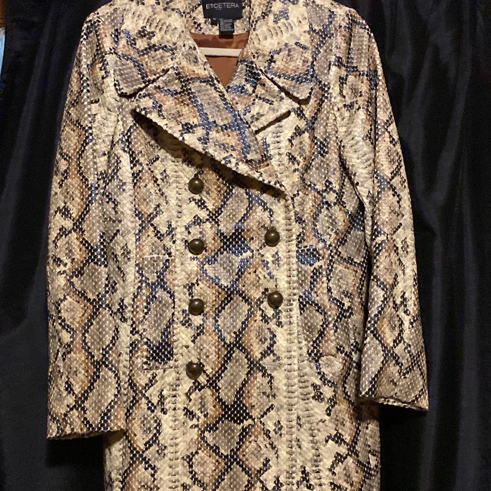 Etcetera Python Print Trench Coat - image 2